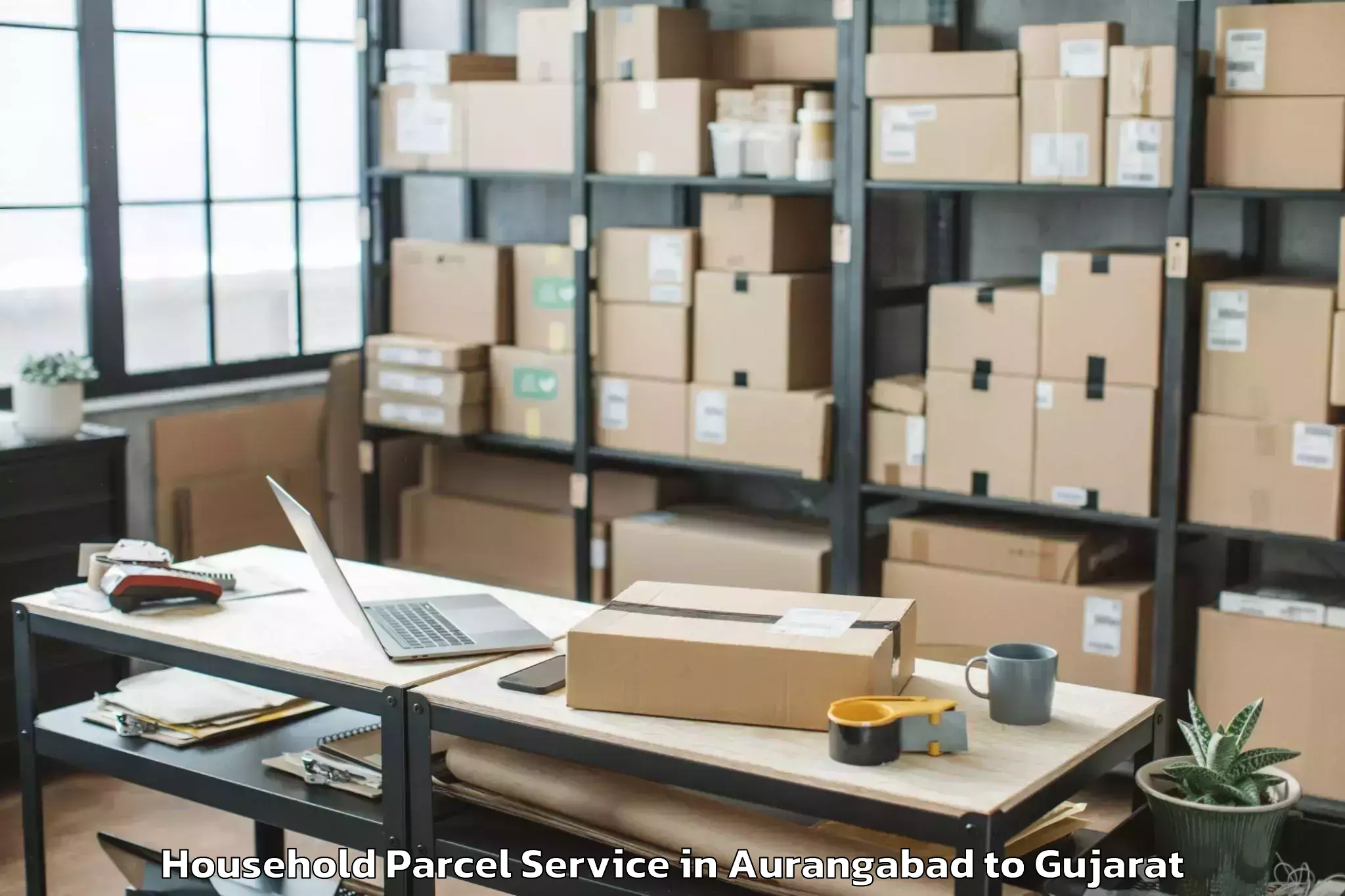 Quality Aurangabad to Thasra Household Parcel